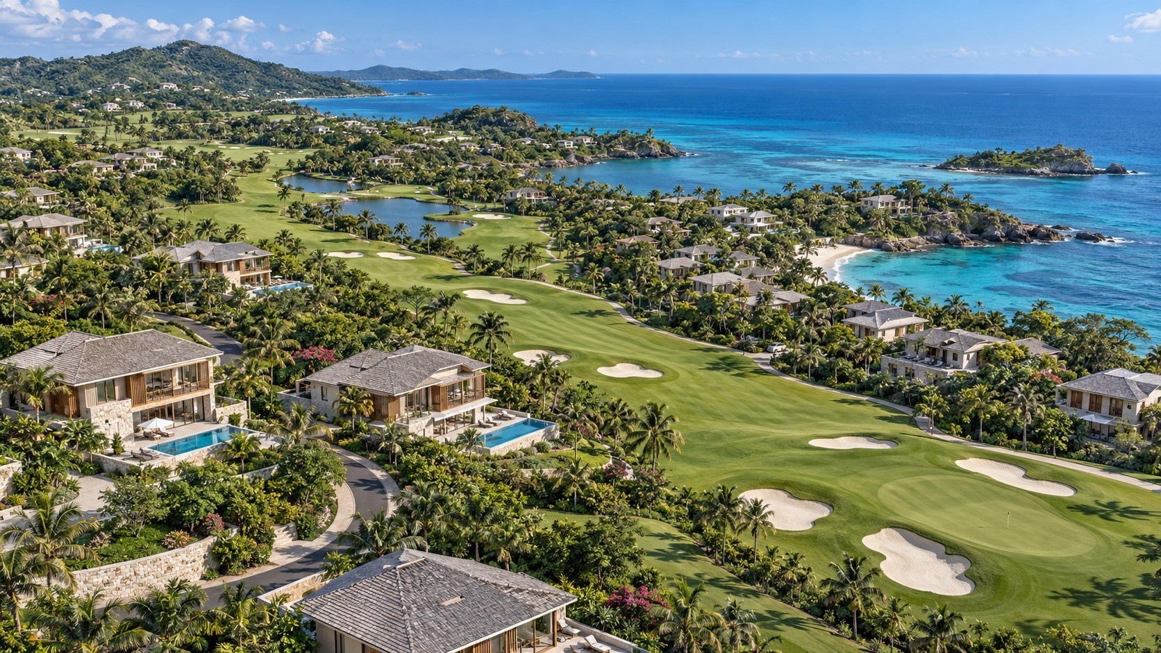 Golf course and residences concept